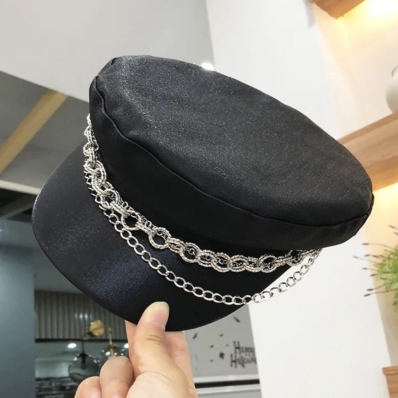 🍒 3PC SET HAT BOOTS GLOVES CHAIN STUD PUNK HIGH HEEL PLATFORM FINGERLESS GOTHIC - Picture 3 of 16